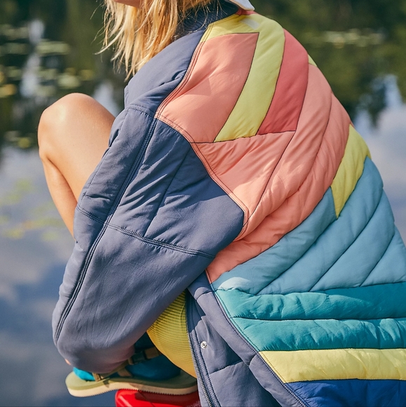 NEW FP Movement Midnight Moon Puffer Bomber Jacket L - Picture 2 of 5